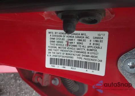2018 Honda Civic Lx from USA, damaged, VIN 2HGFC2F5XJH503565